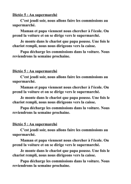 Au supermarch&eacute; C`est jeudi soir, nous allons faire les commissions