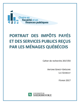 portrait des impôts payés et des services publics reçus par les