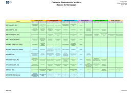 Calendrier d`examens des Mastères (Session de Rattrapage)