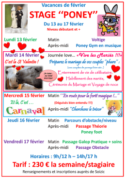 STAGE ``PONEY``