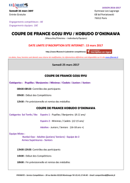 COUPE DE FRANCE GOJU RYU / KOBUDO D`OKINAWA