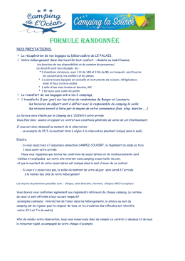 Formule randonn&eacute;e - Camping de L`Oc&eacute;an