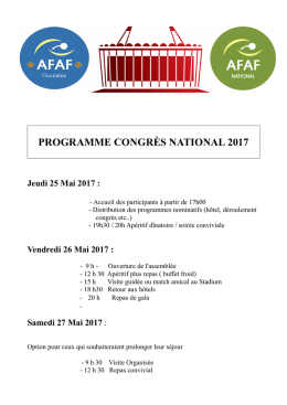 Programme congres 2017