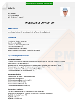 Recrutement CV INGENIEUR ET CONCEPTEUR