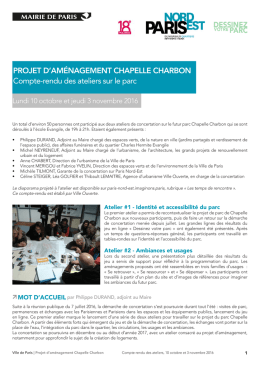 PROJET D`AMÉNAGEMENT CHAPELLE CHARBON Compte