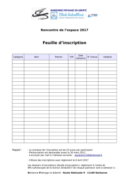 Feuille d`inscription