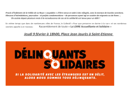 Jeudi 9 février à 18h00, Place Jean Jaurès à Saint