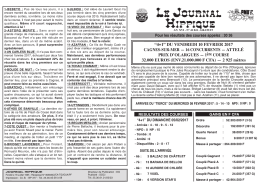 PMU du Vendredi 10 Fev 2017