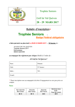 Troph&eacute;e Seniors - Seniors Golfeurs de Bretagne