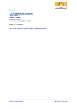 Forum: Mises &agrave; jour de logiciels