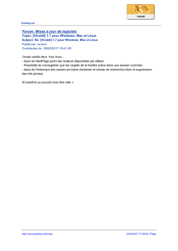 Forum: Mises &agrave; jour de logiciels