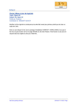 Forum: Mises &agrave; jour de logiciels