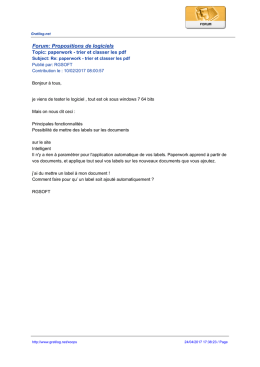 Forum: Propositions de logiciels