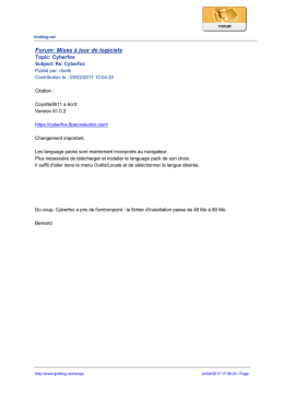 Forum: Mises &agrave; jour de logiciels