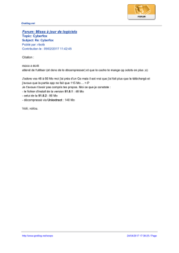 Forum: Mises &agrave; jour de logiciels