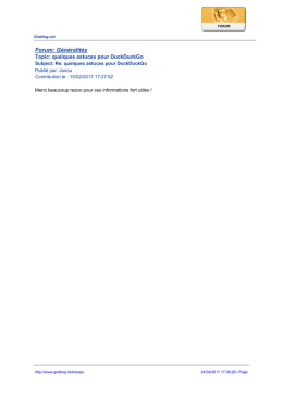 Forum: G&eacute;n&eacute;ralit&eacute;s