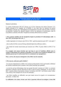 Déclaration liminaire des élus USD-FO GT