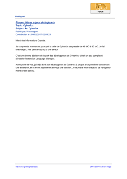 Forum: Mises &agrave; jour de logiciels