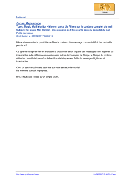 Forum: D&eacute;pannage