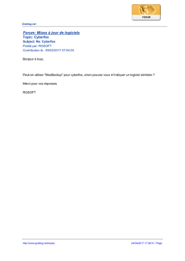 Forum: Mises &agrave; jour de logiciels