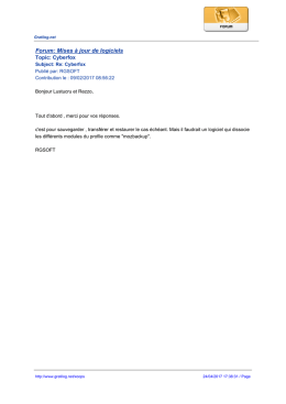 Forum: Mises &agrave; jour de logiciels