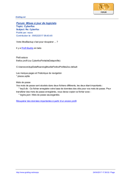 Forum: Mises à jour de logiciels