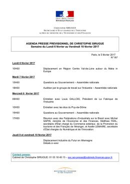 AGENDA PRESSE PREVISIONNEL DE CHRISTOPHE SIRUGUE