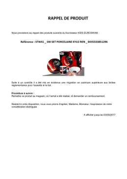rappel de produit