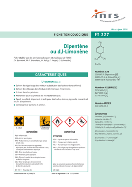 Dipentène ou d,l-Limonène (FT 227) - Fiche toxicologique