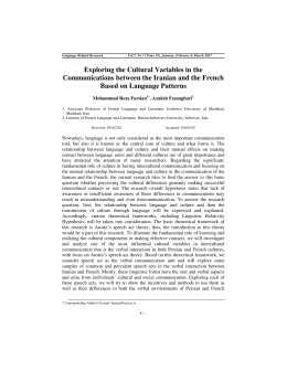 Exploring the Cultural Variables in the Communications between the