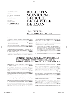 BULLETIN MUNICIPAL OFFICIEL DE LA VILLE DE LYON