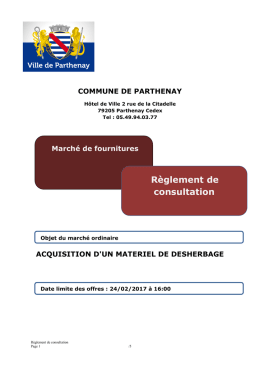 Règlement de consultation - Communauté de Communes de