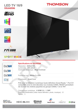 Sp&eacute;cifications du 55UA8596 - the TCL