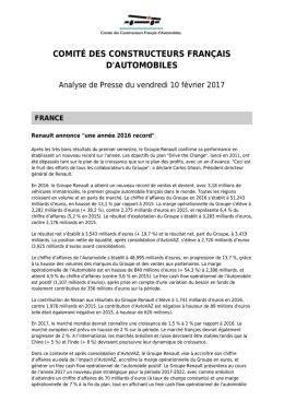 Analyse de presse du 10 f&eacute;vrier