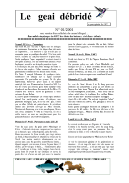 Ann&eacute;e 2001 n&deg; 1 - Championnat de Baie de Seine