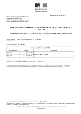 PUBLICITE_des_demandes_d_AE_GAEC DES RIVESlavans quingey