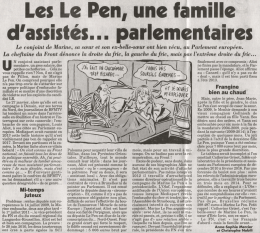Les Le Pen aussi sont une famille d`assistés parlementaires (c`est