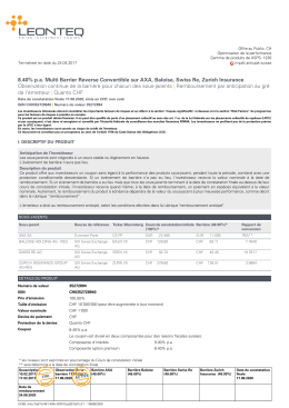 8.40% pa Multi Barrier Reverse Convertible sur AXA