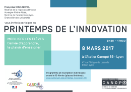 Invitation au printemps de l`innovation 2017