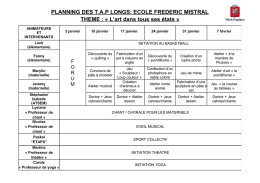 Ecole Frédéric Mistral - janvier/février 2017