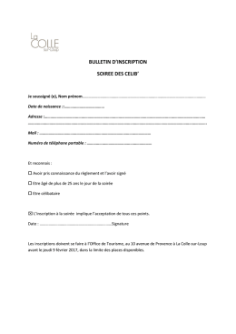 bulletin d`inscription soiree des celib`