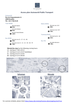 Access plan Autoworld Public Transport Schuman Merode