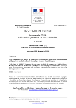 invitation presse - Ministère du Logement