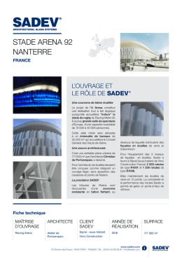 fiche projet - Sadev Architectural Glass Systems &ndash; Fixations pour le