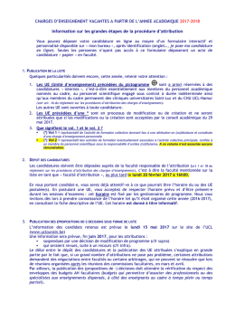 Informations sur la proc&eacute;dure d`attribution