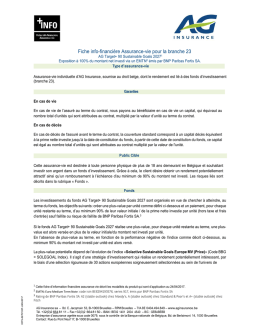 Fiche info-financi&egrave;re Assurance-vie pour la branche 23