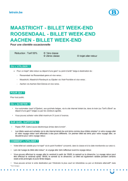 conditions d`utilisation du Billet Week