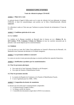 DAO VENTE DU VEHICULE DE PLAQUE CD