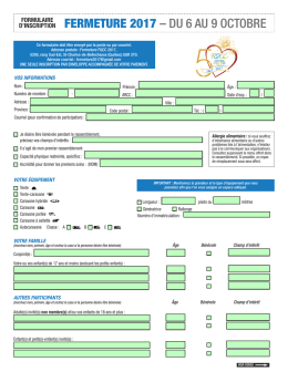 fermeture 2017 &ndash; du 6 au 9 octobre