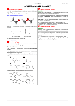 1S-10 TP10 Activité nomenclature des alcanes et alcools